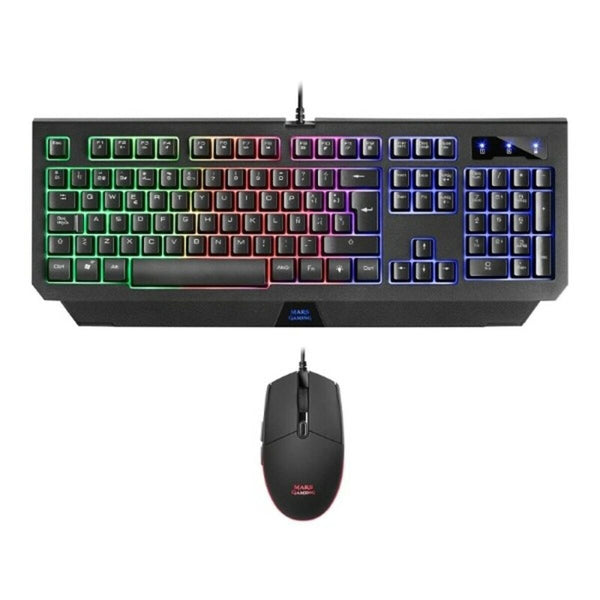 Keyboard with Gaming Mouse Mars Gaming MCP100ES RGB USB Spanish Qwerty