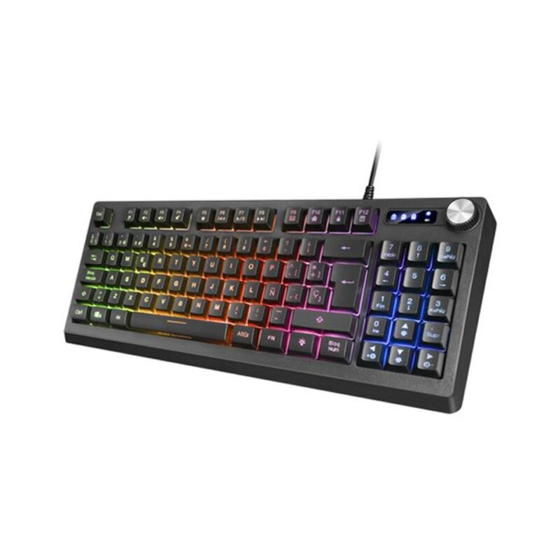 Gaming Keyboard Mars Gaming MKREVOES LED RGB Black Spanish Monkey (1 Piece)