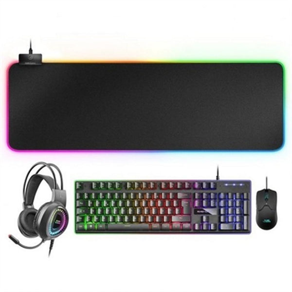 Keyboard with Gaming Mouse Mars Gaming MCPEXFR QWERTY Black French