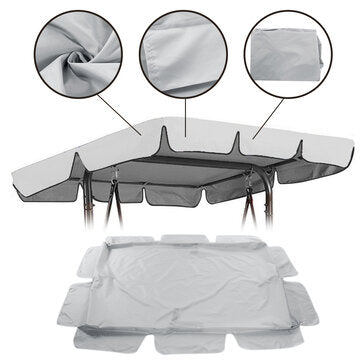 2/3 Seater Size Grey UV-Proof Outdoor Garden Patio Swing Sunshade Cover Waterproof Canopy Seat Top Cover