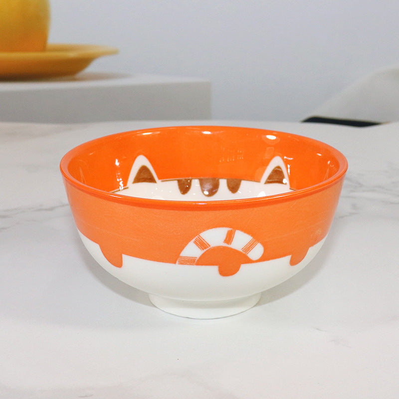 Japanese ceramic bowl and bowl soup kitchen tableware Japan wind meter creative underglaze candy color straight mouth bowl