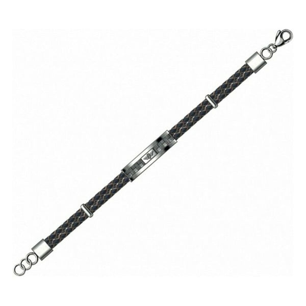 Ladies'Bracelet Police S14ALO01B Black Leather Steel Silver (20 cm)
