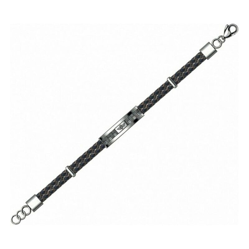 Ladies'Bracelet Police S14ALO01B Black Leather Steel Silver (20 cm)