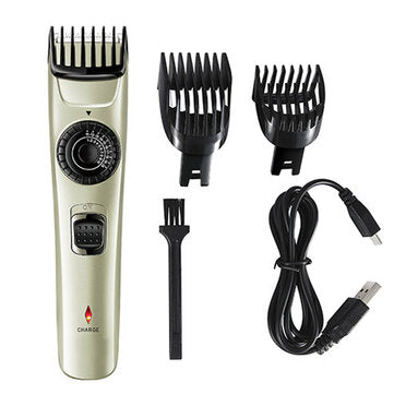 USB Rechargeable Electric Hair Clipper Trimmer Shaver Waterproof Adjustable Limit Comb