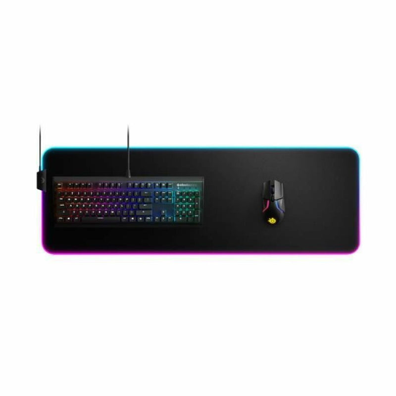 Mouse Mat SteelSeries QcK Prism Cloth XL Gaming Black 90 x 30 cm LED RGB Multicolour