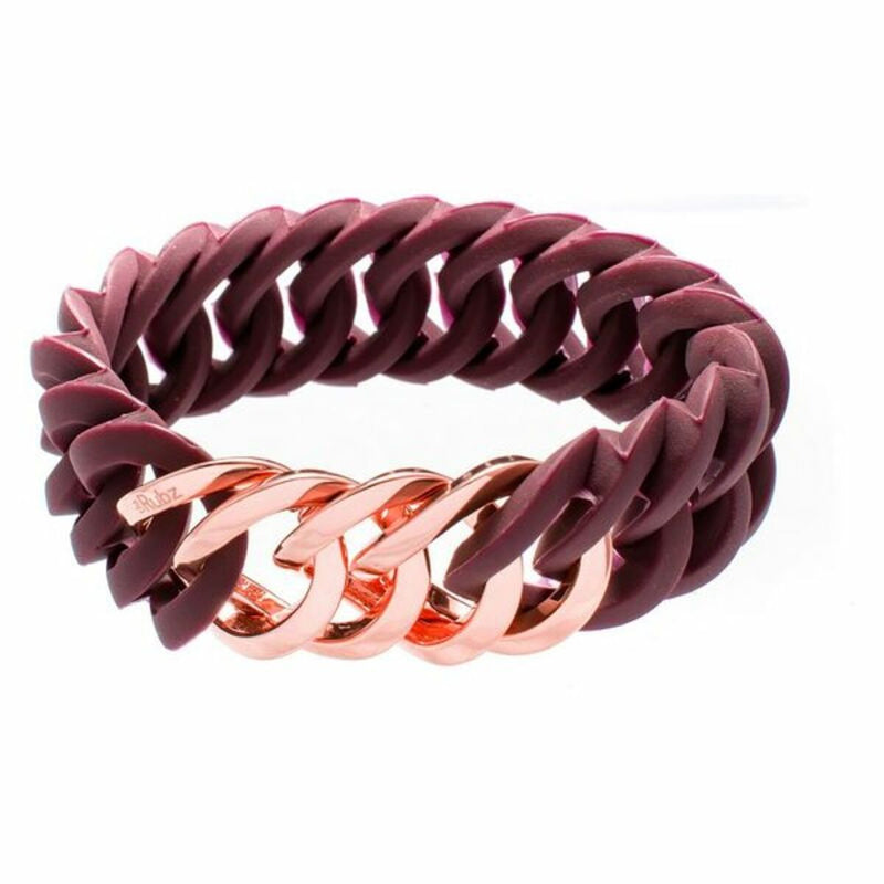 Bracelet TheRubz 100466 Red Silicone Stainless steel Golden Steel/Silicone
