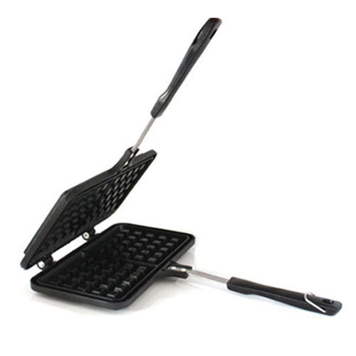 Hot Waffle Maker Non-stick Checkered Waffle Mould Bakeware Tray With Handle for Stovetop