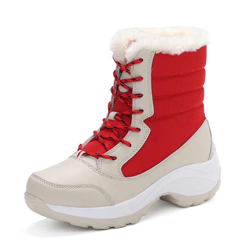 Plus velvet high-top women's shoes waterproof snow boots