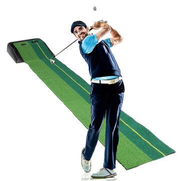 2.5M Golf Putting Mat Auto Return Practice Trainer Sport Indoor Outdoor
