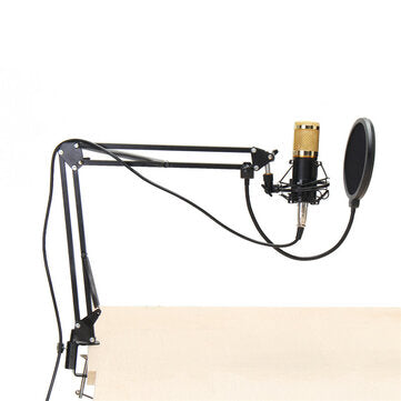 BM800 Condenser Microphone System Kit Shock Mount Boom Stand Studio Pro