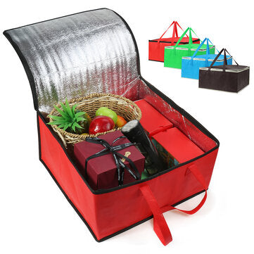 16" Insulated Bag Cooler Bag Insulation Folding BBQ Picnic Portable Ice Pack Food Thermal Bag Food Delivery Bag Pizza Camping Bag