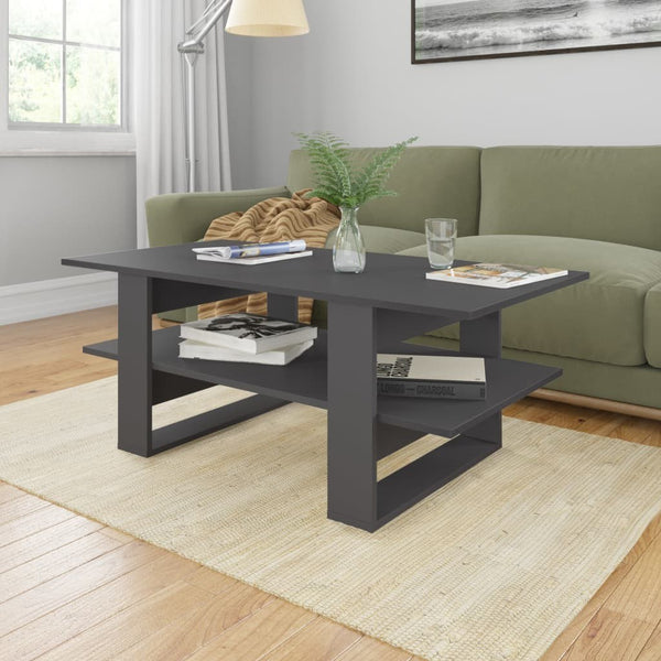Coffee table gray 110x55x42 cm chipboard