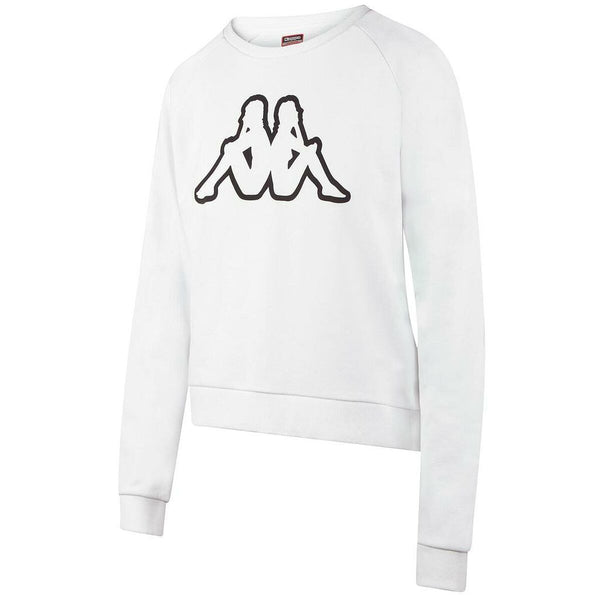 Women’s Sweatshirt without Hood LOGO TAPE DEWEL Kappa White