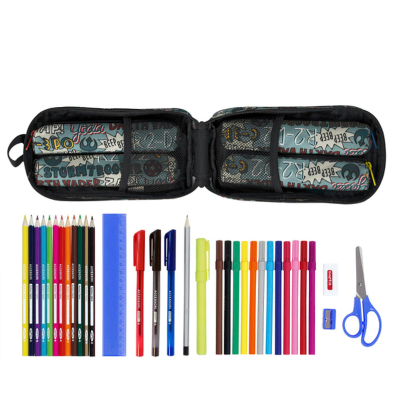 Backpack Pencil Case Star Wars Astro 12 x 23 x 5 cm Children's Multicolour 33 Pieces