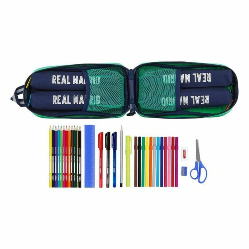 Backpack Pencil Case Real Madrid C.F. Green (33 Pieces)