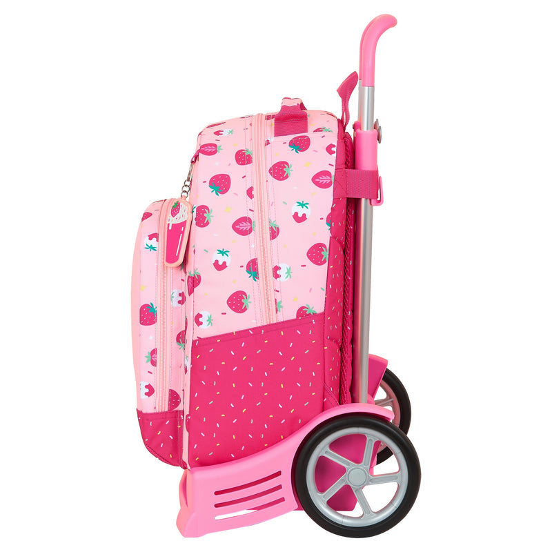 School Rucksack with Wheels BlackFit8 Berry brilliant Pink 32 x 42 x 15 cm