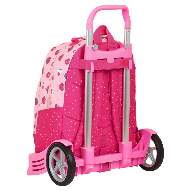 School Rucksack with Wheels BlackFit8 Berry brilliant Pink 32 x 42 x 15 cm