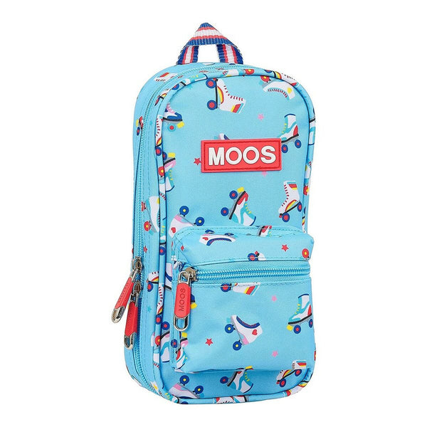 Backpack Pencil Case Rollers Moos Multicolour Light Blue (33 Pieces)