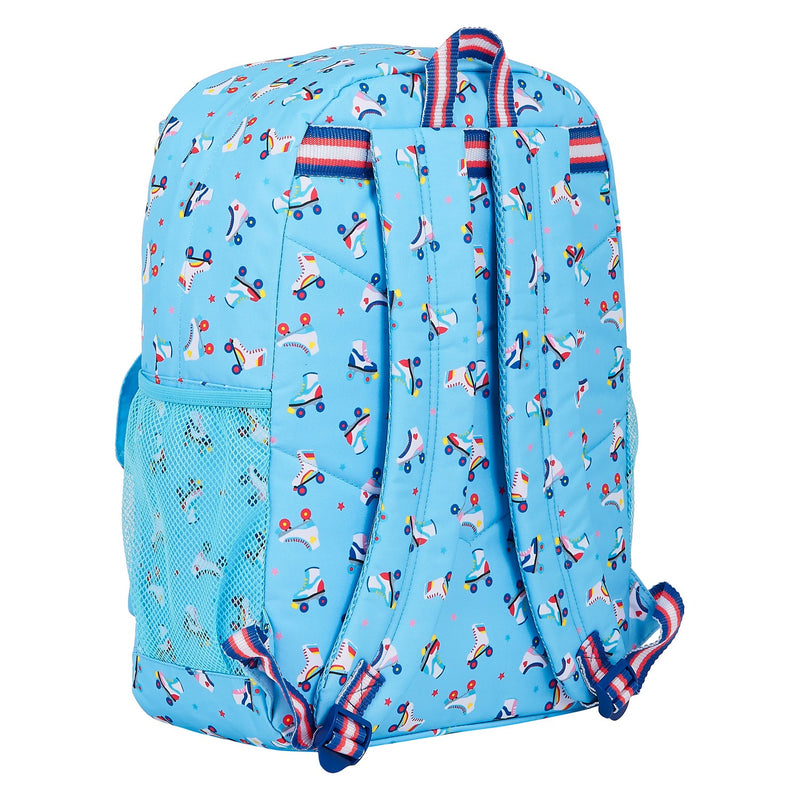 Laptop Backpack Rollers Moos M754B Light Blue Multicolour (32 x 43 x 14 cm)