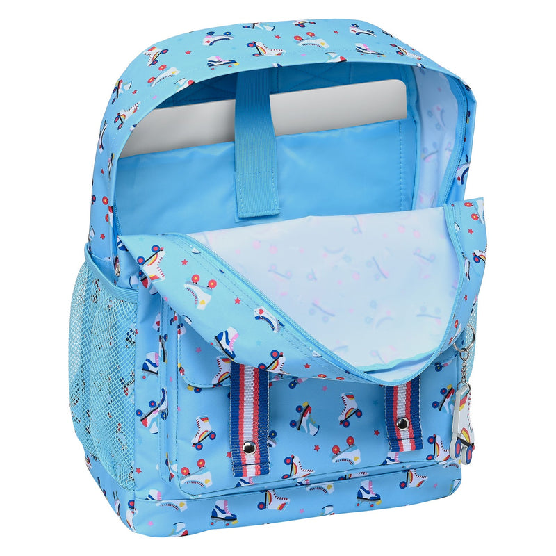 Laptop Backpack Rollers Moos M754B Light Blue Multicolour (32 x 43 x 14 cm)