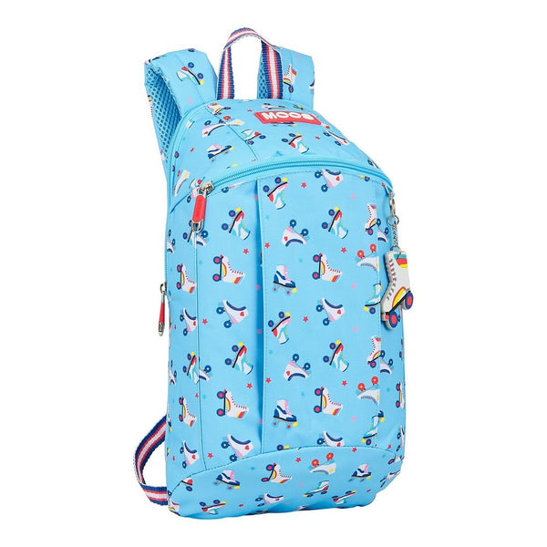 Casual Backpack Rollers Moos M821 Light Blue Multicolour (22 x 39 x 10 cm)
