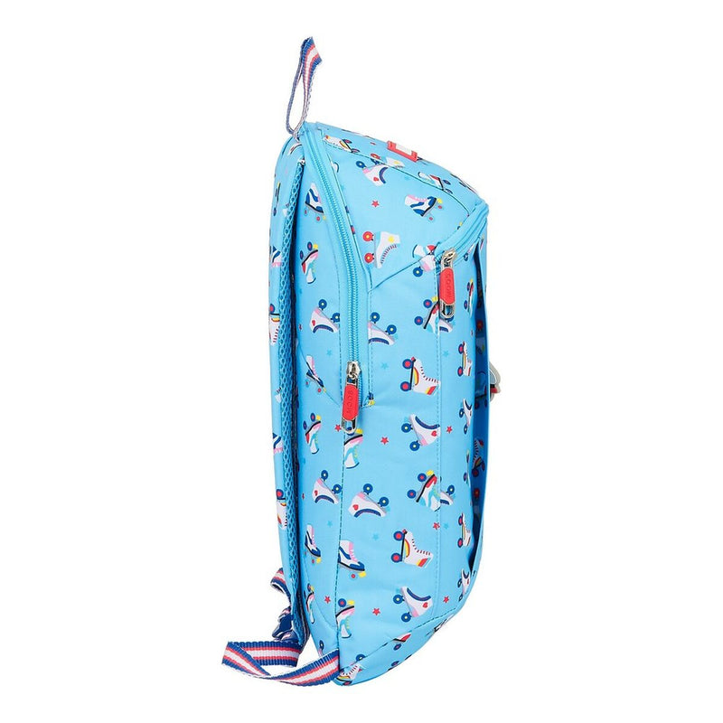 Casual Backpack Rollers Moos M821 Light Blue Multicolour (22 x 39 x 10 cm)