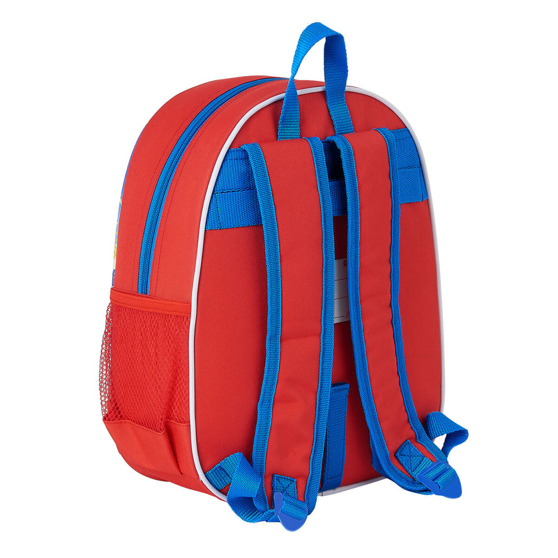 3D Child bag Spiderman M890 Red Blue 27 x 32 x 10 cm