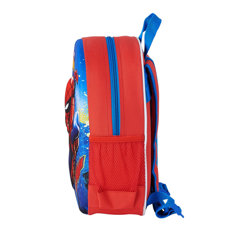 3D Child bag Spiderman M890 Red Blue 27 x 32 x 10 cm