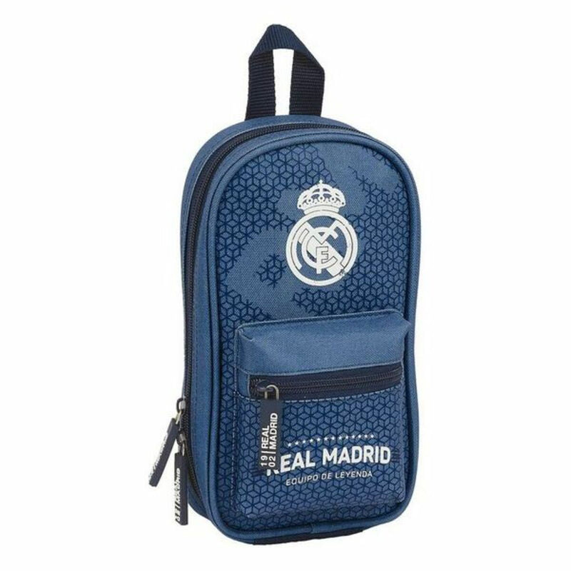 Backpack Pencil Case Real Madrid C.F. Leyenda Blue Sporting 12 x 23 x 5 cm