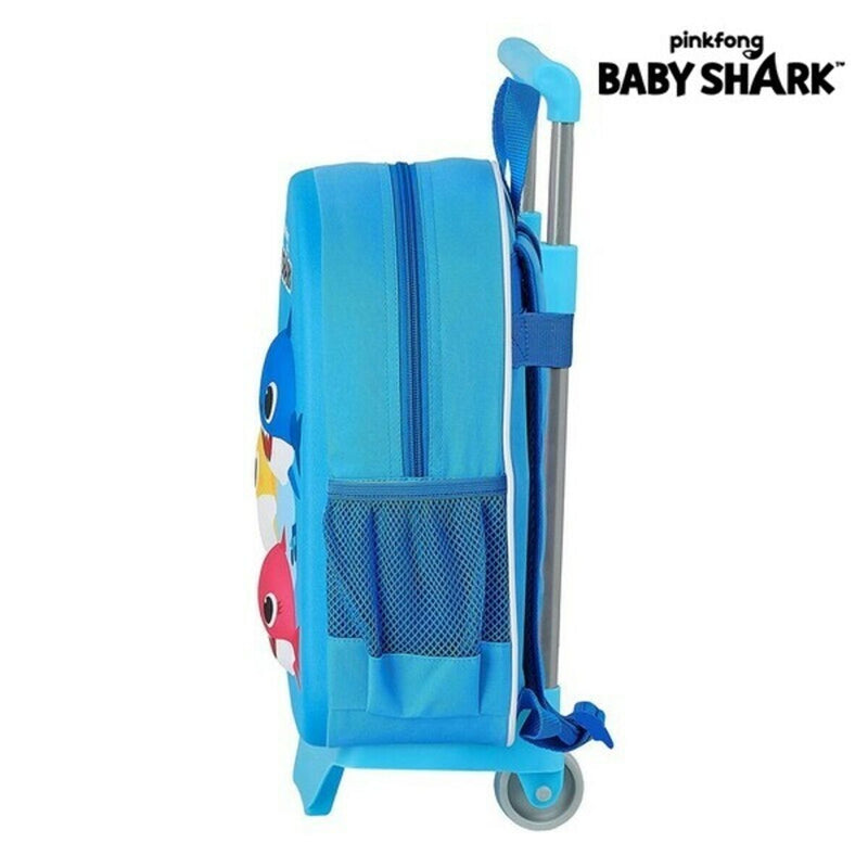 3D School Bag with Wheels 705 Baby Shark M020H Blue 27 x 32 x 10 cm