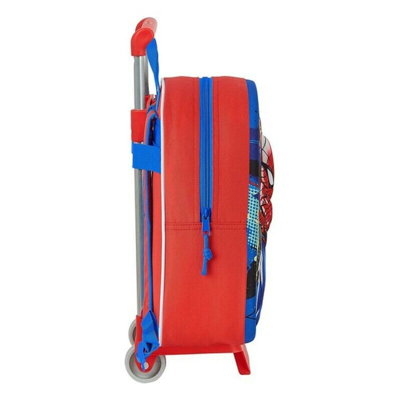 3D School Bag with Wheels Spiderman M020H Red Blue 27 x 32 x 10 cm