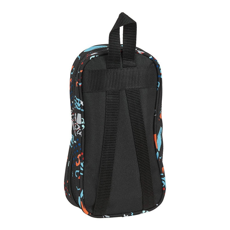 Backpack Pencil Case Surf Camp Safta Black Orange Light Blue