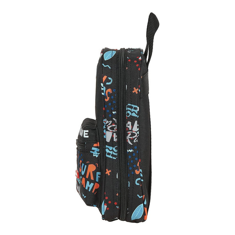 Backpack Pencil Case Surf Camp Safta Black Orange Light Blue