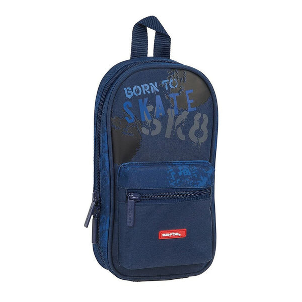 Backpack Pencil Case Skate Safta Navy Blue