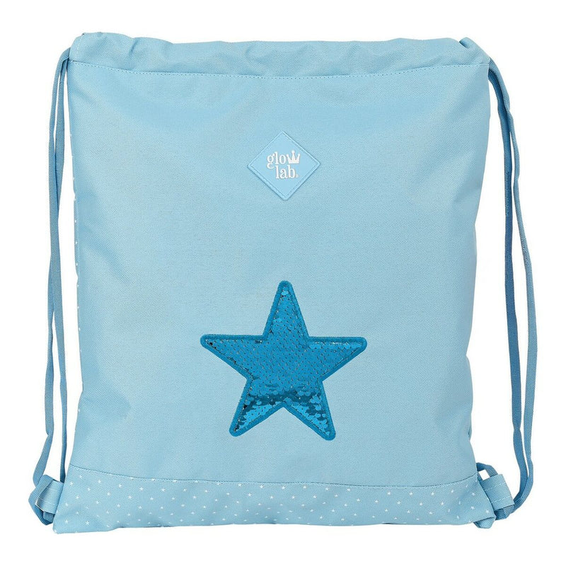 Backpack with Strings Star Glow Lab M196 Light Blue