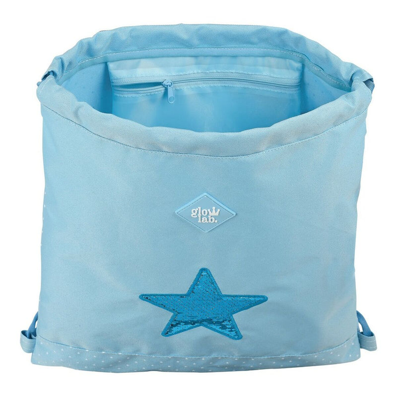 Backpack with Strings Star Glow Lab M196 Light Blue