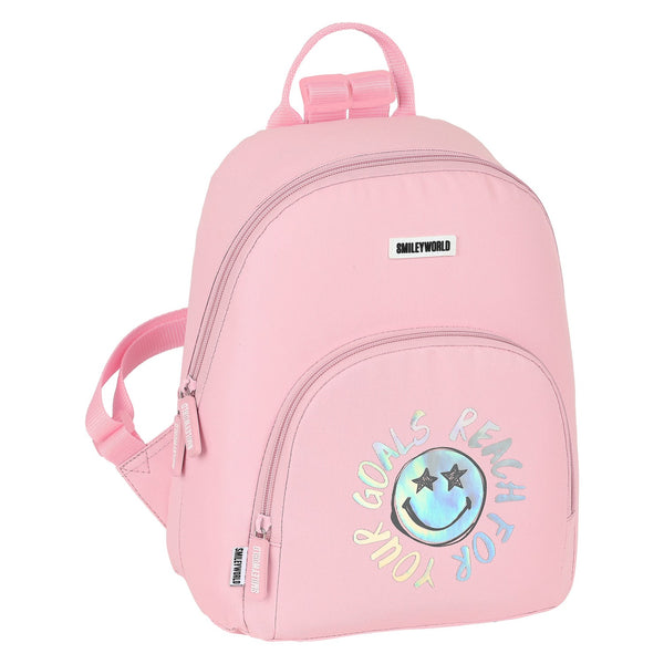Casual Backpack Smiley Iris Pink (25 x 30 x 13 cm)