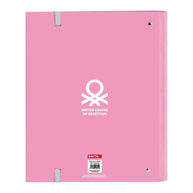 Ring binder Benetton Flamingo pink A4 Pink (27 x 32 x 3.5 cm) (35 mm)