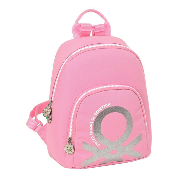 Casual Backpack Benetton Flamingo pink Pink 25 x 30 x 13 cm