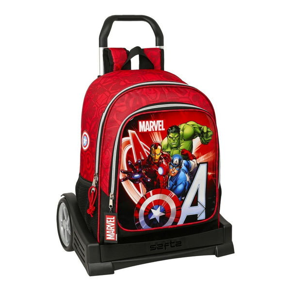 School Rucksack with Wheels The Avengers Infinity Black Red 32 x 42 x 14 cm