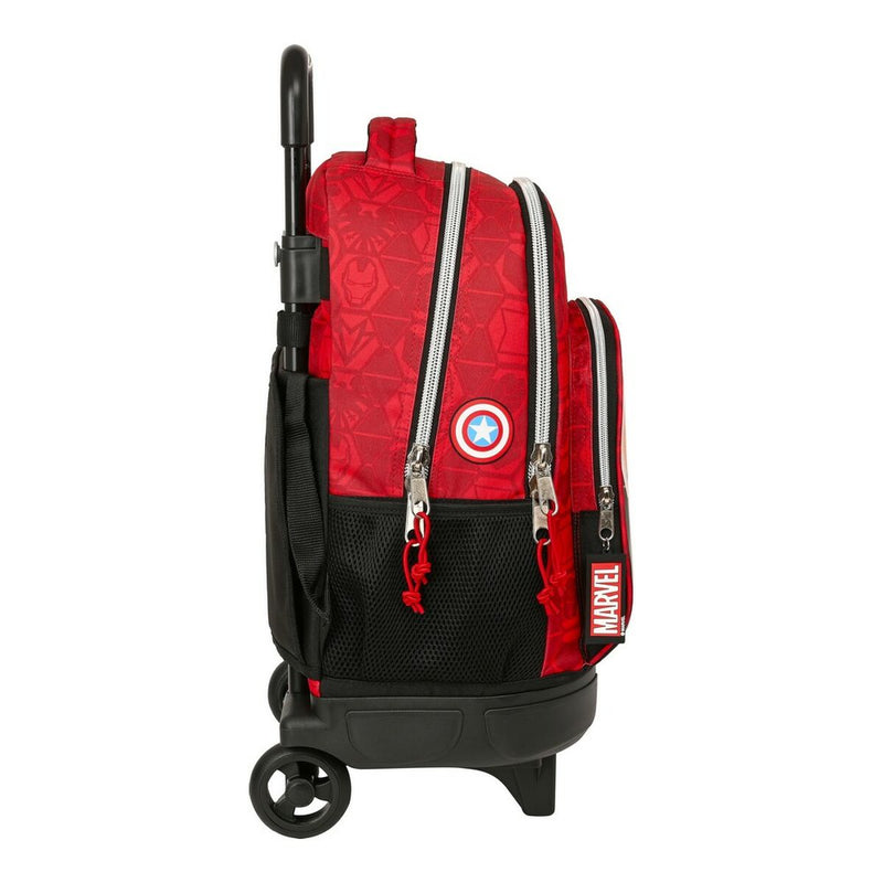 School Rucksack with Wheels The Avengers Infinity Red Black (33 x 45 x 22 cm)