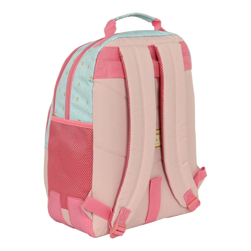 School Bag Santoro Estella Green Pink 32 x 42 x 15 cm