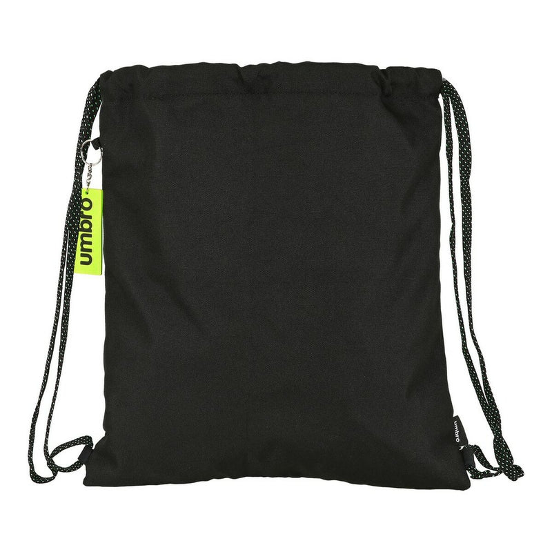 Backpack with Strings Umbro Essentials Black Lime (35 x 40 x 1 cm)