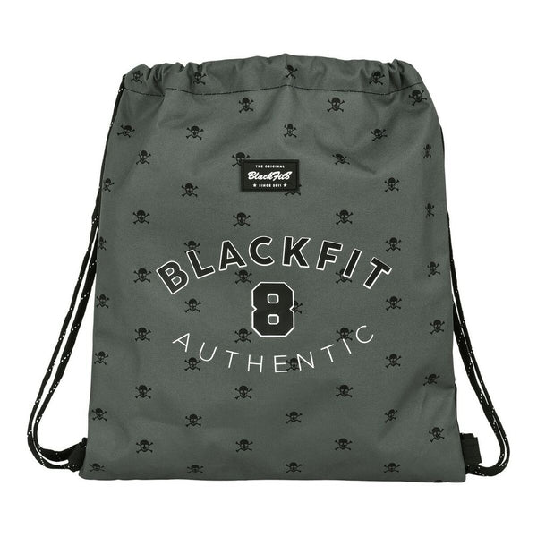 Backpack with Strings BlackFit8 Skull Black Grey (35 x 40 x 1 cm)