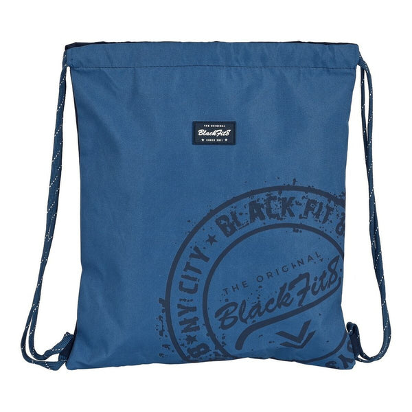 Backpack with Strings BlackFit8 Stamp Blue (35 x 40 x 1 cm)