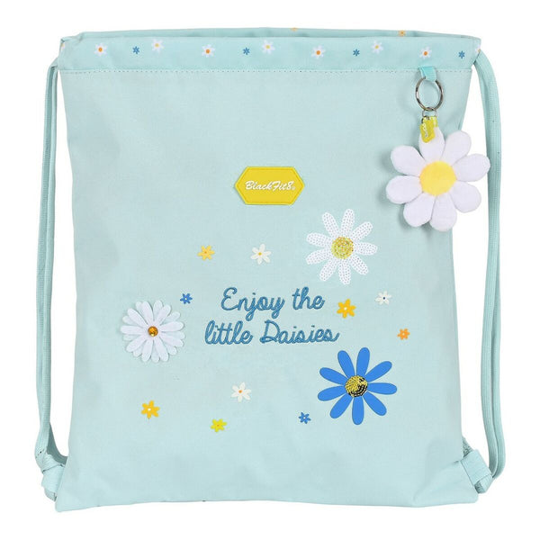 Backpack with Strings BlackFit8 Daisies Blue