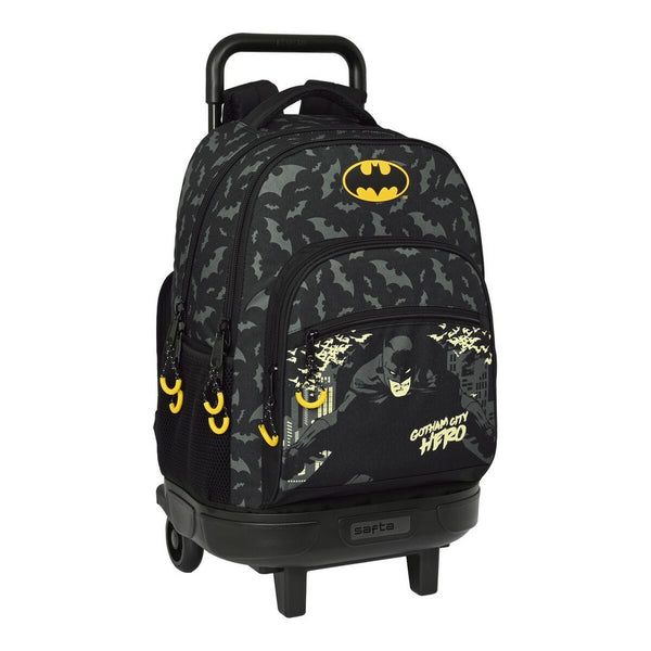 School Rucksack with Wheels Batman Hero Black 33 X 45 X 22 cm
