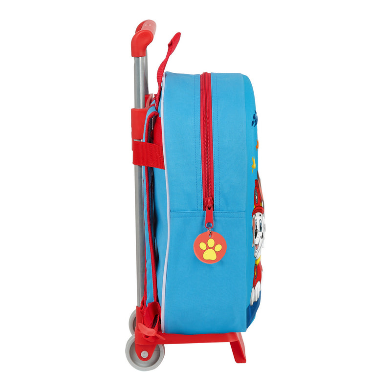 School Rucksack with Wheels The Paw Patrol Blue Red 27 x 32 x 10 cm