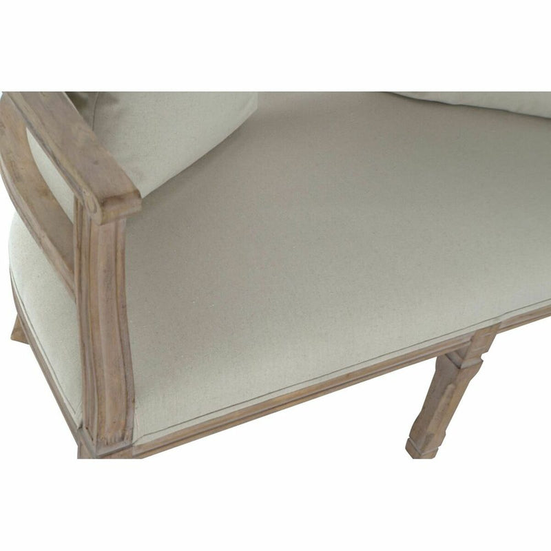 Sofa DKD Home Decor 118 x 66 x 72 cm Beige Light brown Rubber wood
