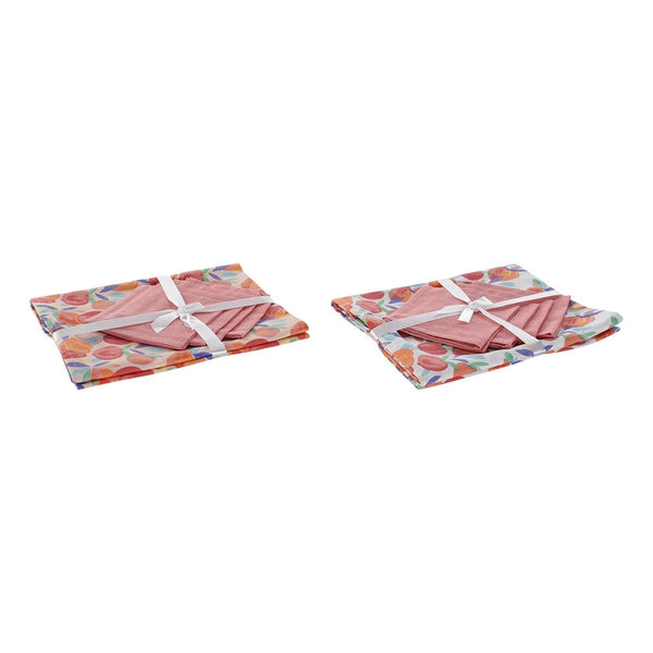 Tablecloth and napkins DKD Home Decor 8424001757626 Multicolour 154 x 154 x 0,3 cm (2 Units)